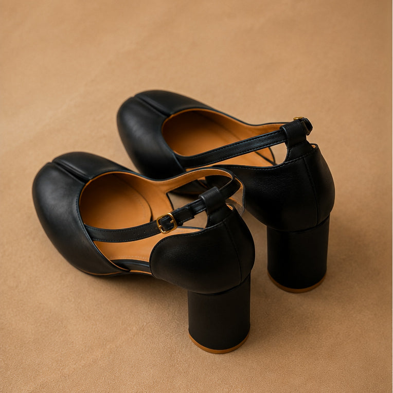 Velune Tabi Heels (Genuine Leather)